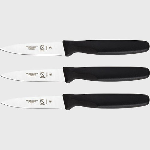 Millennia® Japanese Steel Paring Knives Black 3" Pack Of 3