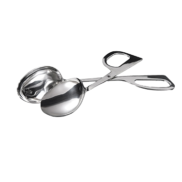 Salad Tongs Double Spoon Stainless Steel Mirror Finish 10"