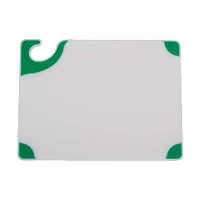 superior-equipment-supply - San Jamar- Chef Revival - San Jamar Saf-T-Grip White w/ Green Anti-Slip Grip Corners Cutting Board