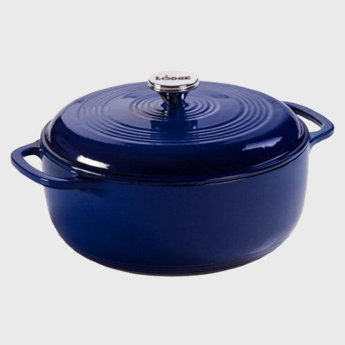 Lodge Porcelain Enameled Cast Iron Dutch Oven Indigo 6 Qt.