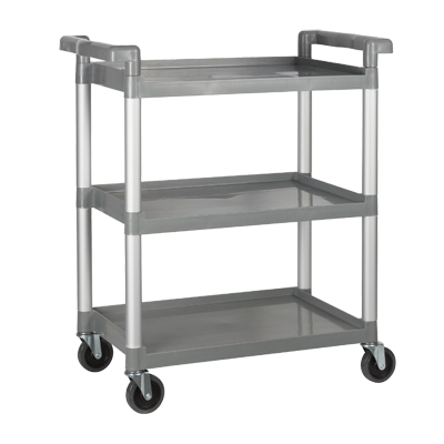 Utility Cart 3-Tier Gray Plastic 330 lb. Capacity 32"W x 16-1/8"D x 36-3/4"H