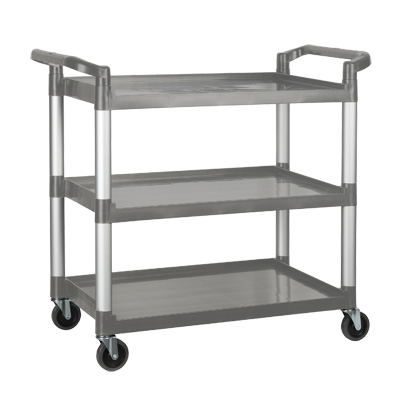 Utility Cart 3-Tier Gray Plastic 400 lb. Capacity 40-3/4"W x 19-1/2"D x 37-3/8"H