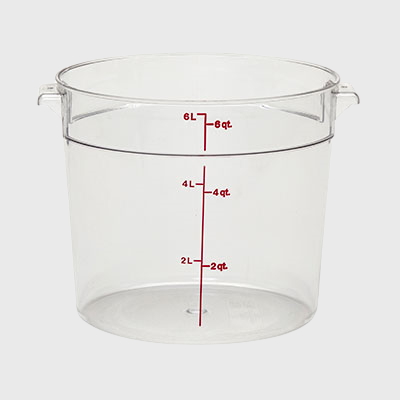 Camwear Polycarbonate Round Food Storage Container 6 Qt. Clear