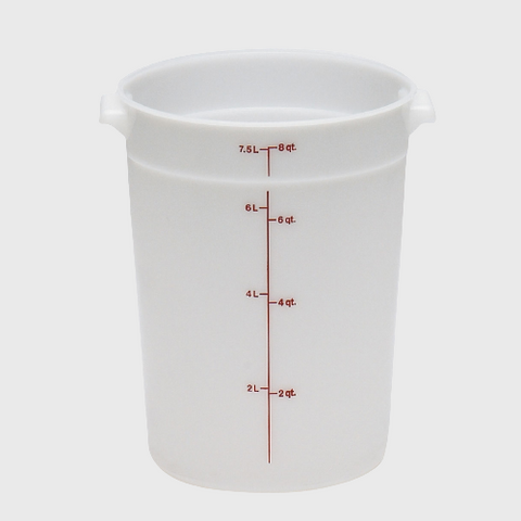 Cambro Polyethylene Round Food Storage Container 8 Qt. White