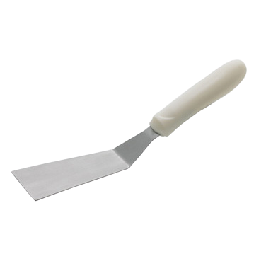 Grill Spatula Stainless Steel Satin Finish with White Polypropylene Handle 4-1/4" x 2-3/16" Blade
