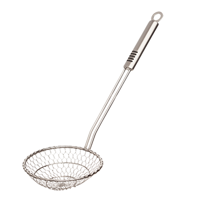 HIC Spider Strainer 5" Silver Rubber Grip Stainless Steel