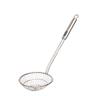 HIC Spider Strainer 7" Silver Rubber Grip Stainless Steel