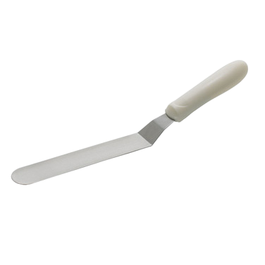 Offset Spatula Stainless Steel Satin Finish with White Polypropylene Handle 6-1/2" x 1-5/16" Blade