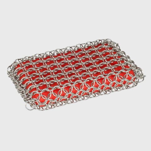 Lodge Heavy-Duty Chainmail Scrubbing Pad Red