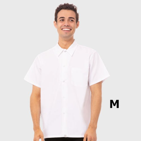 Chef Works Utility Shirt Short Sleeve White Medium