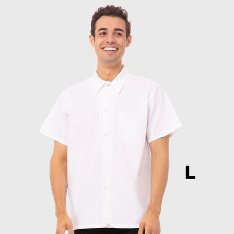 Chef Works Utility Shirt Short Sleeve White Large