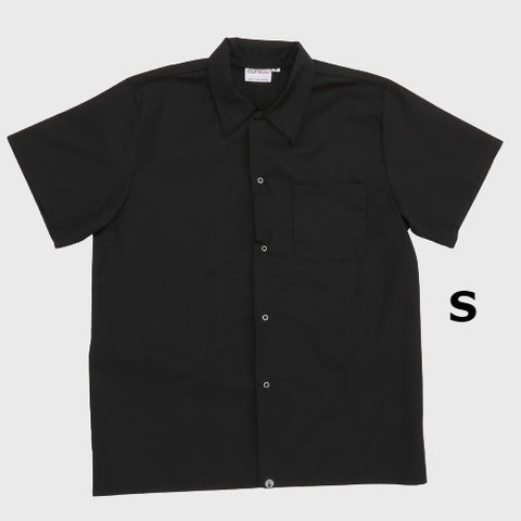 Chef Works Utility Shirt Short Sleeve Black Small