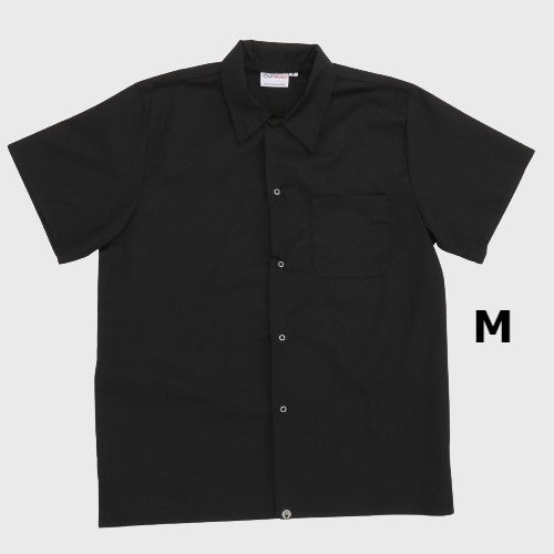 Chef Works Utility Shirt Short Sleeve Black Medium