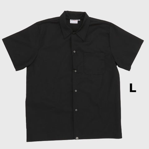 Chef Works Utility Shirt Short Sleeve Black Large