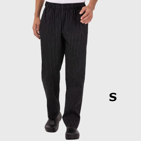 Chef Works Designer Baggy Pants Black & White Small