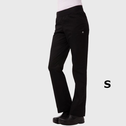 Chef Works Women's Lightweight Slim Pants Black Small