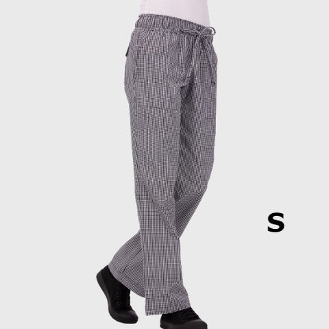 Chef Works Women's Chef Pants Black & White Small