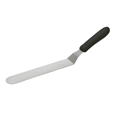 Offset Spatula Stainless Steel with Black Polypropylene Handle 8-1/2" x 1-1/2" Blade