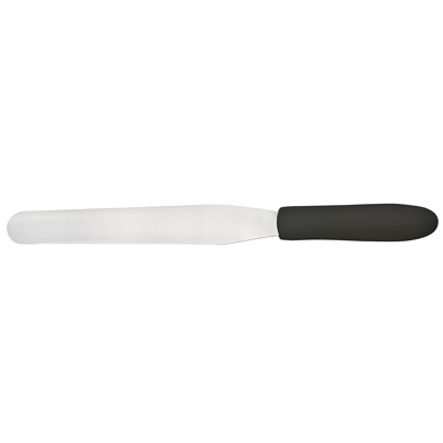 Bakery Spatula Stainless Steel with Black Polypropylene Handle 7-15/16" x 1-1/4" Blade