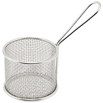 Mini Fry Basket Round 18/8 Stainless Steel 3-3/4" Diameter x 2-7/8" Height