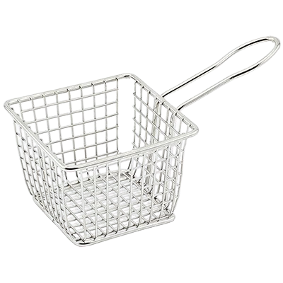 Mini Fry Basket Square 18/8 Stainless Steel 4" x 4" x 3"H