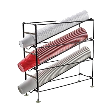 Cup Dispensing Rack 3-Tier Steel 20"L x 6-1/4"W x 19-1/4"H