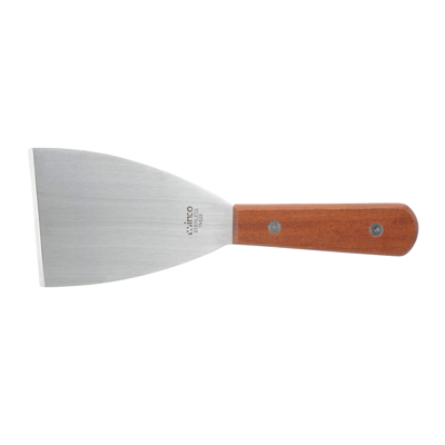 Scraper Stainless Steel Satin Finish with Wood Handle 4-1/2" x 3-1/8" Blade