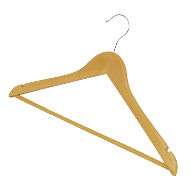 Coat Hanger Maple Hardwood Swivel Metal Hook - One Dozen