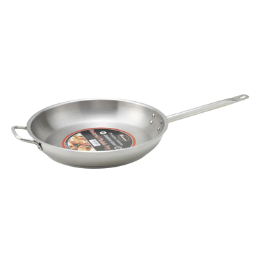 Premium Induction Fry Pan with Riveted Handles Tri-Ply Heavy Duty 18/8 Stainless Steel 14-1/4 Diameter x 2-1/2" Deep