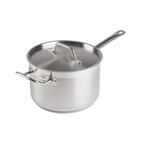 Premium Induction Sauce Pan with Cover 7-1/2 qt. Tri-Ply Heavy Duty 18/8 Stainless Steel 9-1/2" Diameter x 6-1/8" Height