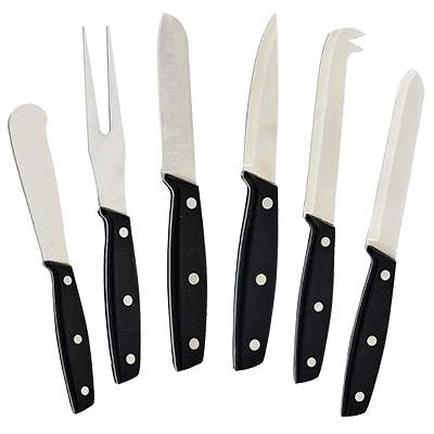 Cheese Knife Set with (6) Stainless Steel Blades & POM Handles