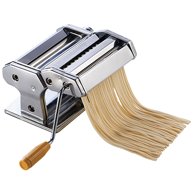 Pasta Maker with Detachable Cutter & Clamp Chrome-Plated Stainless Steel 7"W
