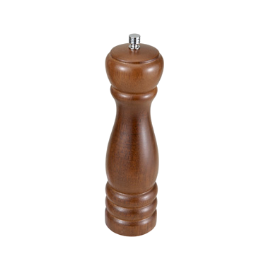 Pepper Mill Zinc Alloy Grinder & Rubberwood 8"H