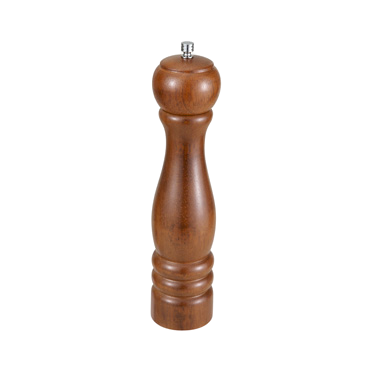 Pepper Mill Zinc Alloy Grinder & Rubberwood 10"H