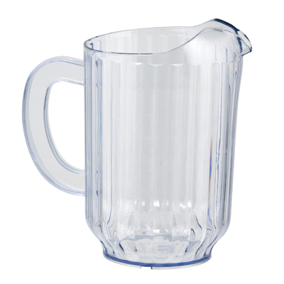 Water Pitcher BPA Free Clear SAN Plastic 60 oz. - 4 Pitchers/Pack