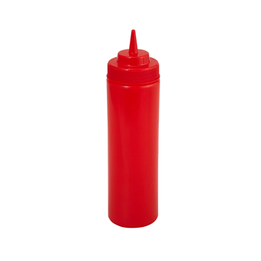 Choice 12 oz. Red Squeeze Bottle - 6/Pack
