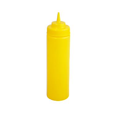 Squeeze Bottle Yellow BPA Free Plastic 12 oz. Wide Mouth - 6 Bottles/Pack