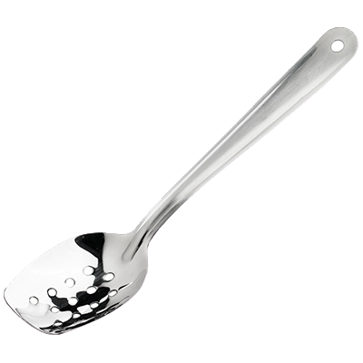 Plating Spoon Perforated & Slanted 18/8 Stainless Steel Satin Finish 10"