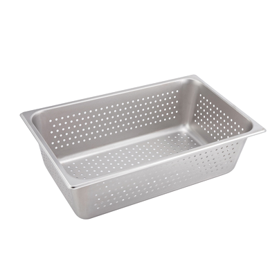 Steam Table Pan Full Size Perforated 25 Gauge Stainless Steel 6" Deep