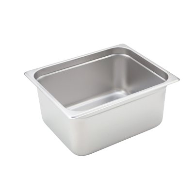 Steam Table Pan 1/2 Size 22 Gauge Heavy Weight 18/8 Stainless Steel 10-3/8" x 12-3/4" x 6"
