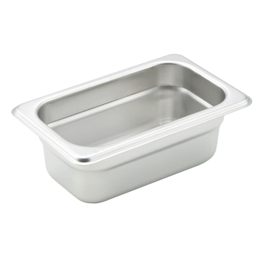 Steam Table Pan 1/9 Size 22 Gauge Heavy Weight 18/8 Stainless Steel 6-3/4" x 4-1/4" x 2-1/2"