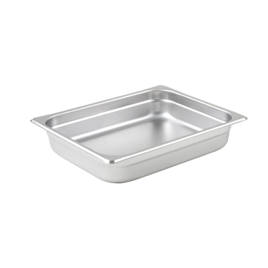 Steam Table Pan 1/2 Size 25 Gauge 18/8 Stainless Steel 10-3/8" x 12-3/4" x 2-1/2"