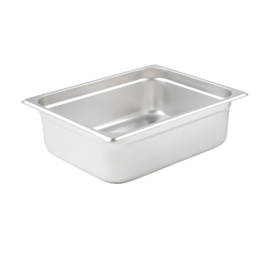 Steam Table Pan 1/2 Size 25 Gauge 18/8 Stainless Steel 10-3/8" x 12-3/4" x 4"