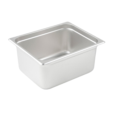Steam Table Pan 1/2 Size 25 Gauge 18/8 Stainless Steel 10-3/8" x 12-3/4" x 6"