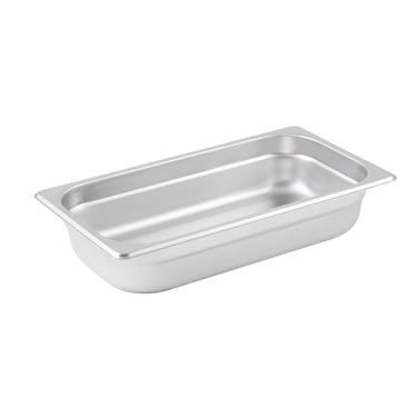 Steam Table Pan 1/3 Size 25 Gauge 18/8 Stainless Steel 6-7/8" x 12-3/4" x 2-1/2"