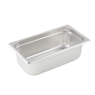 Steam Table Pan 1/3 Size 25 Gauge 18/8 Stainless Steel 6-7/8" x 12-3/4" x 4"