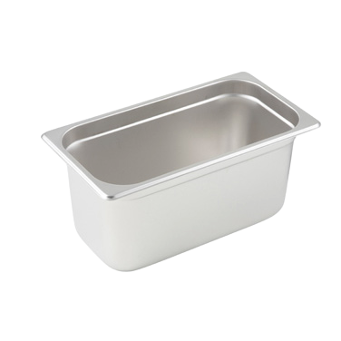 Steam Table Pan 1/3 Size 25 Gauge 18/8 Stainless Steel 6-7/8" x 12-3/4" x 6"