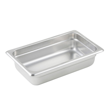 Steam Table Pan 1/4 Size 25 Gauge 18/8 Stainless Steel 10-5/6" x 6-5/16" x 2-1/2"