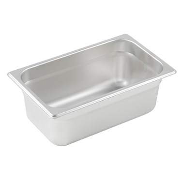 Steam Table Pan 1/4 Size 25 Gauge 18/8 Stainless Steel 10-5/6" x 6-5/16" x 4"