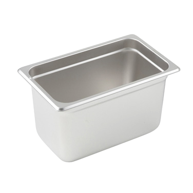 Steam Table Pan 1/4 Size 25 Gauge 18/8 Stainless Steel 10-5/6" x 6-5/16" x 6"